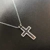 Praisent 2 delt Kors med kæde, sølv og sort* Studentergaver|Gave-ideer