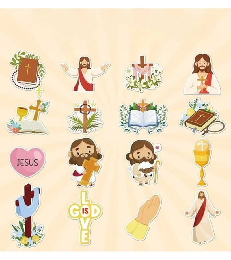 Andre 16 stk klistermærker med Jesus*Børn Papirvarer|Til Børn