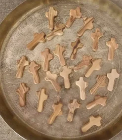 Bethlehem Star Olive Wood 25 stk Lommekors i Oliventræ – 5 cm* Konfirmationshilsner|Kirker Og Foreninger