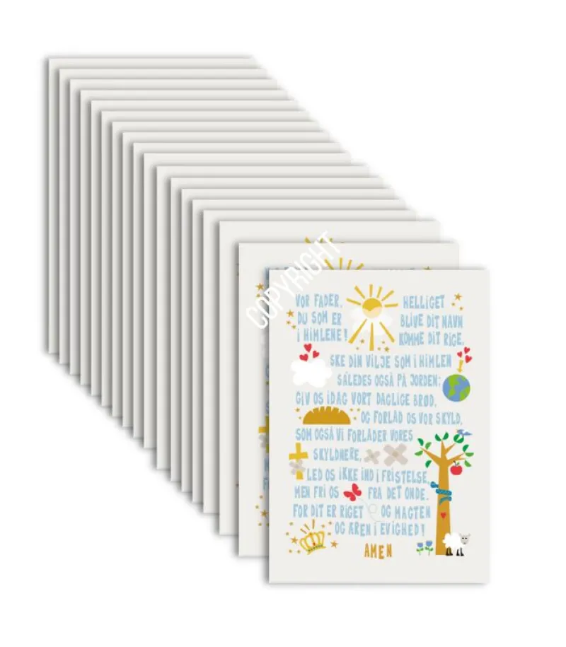 Josephine Blay A5 Kort: Vor Fader, Pakke med 20 stk* Dåbshilsner|Kirker Og Foreninger