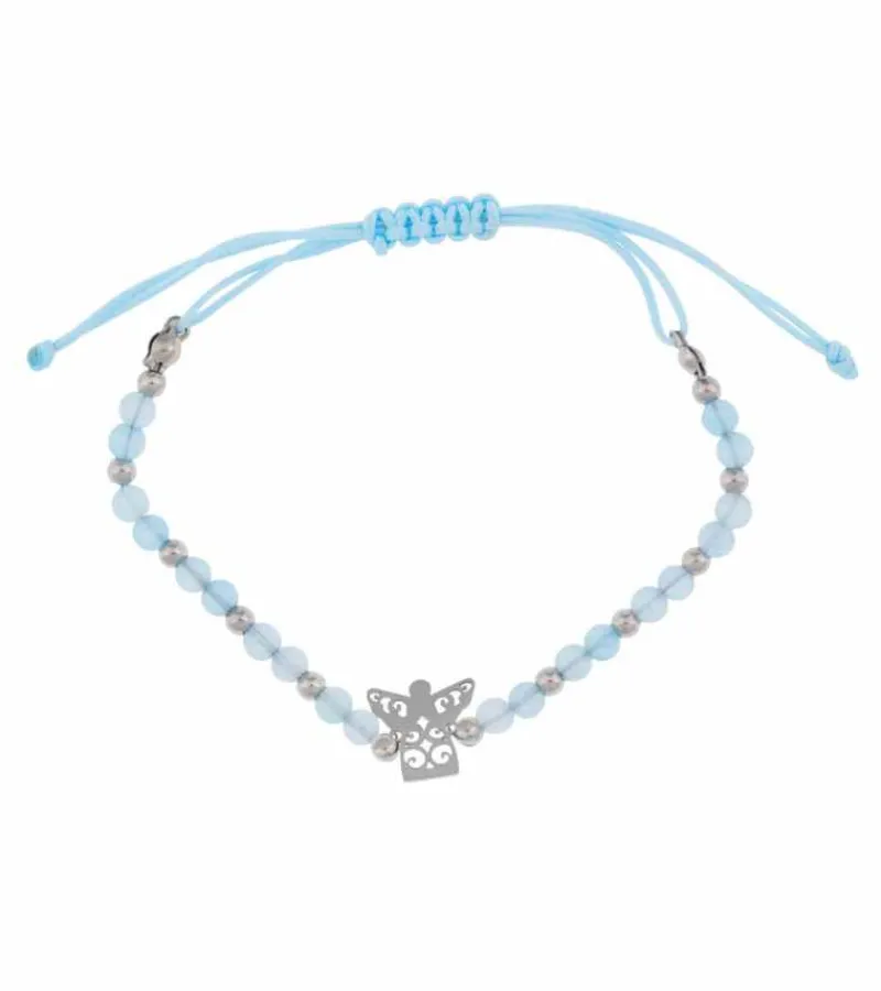 Praisent Armbånd med engle, blå sten* Konfirmation|Gave-ideer