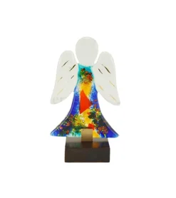 Maria Laach Blå glasengel på fod* Engle|Bolig