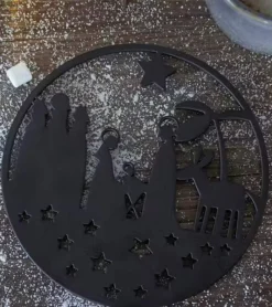 Pluto Bordskåner, Julekrybbe, sort metal* Julepynt|Jul