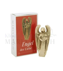 Maria Laach Bronze Engel med et barn, 7 cm* Minde-ting|Sorg-bearbejdning