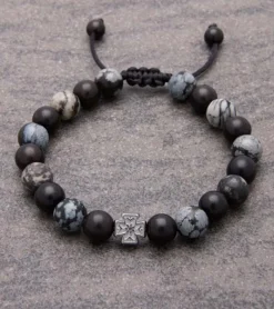 By Gabay , Armbånd m. halvædelsten og kors, 17-18 cm* Studentergaver|Gave-ideer