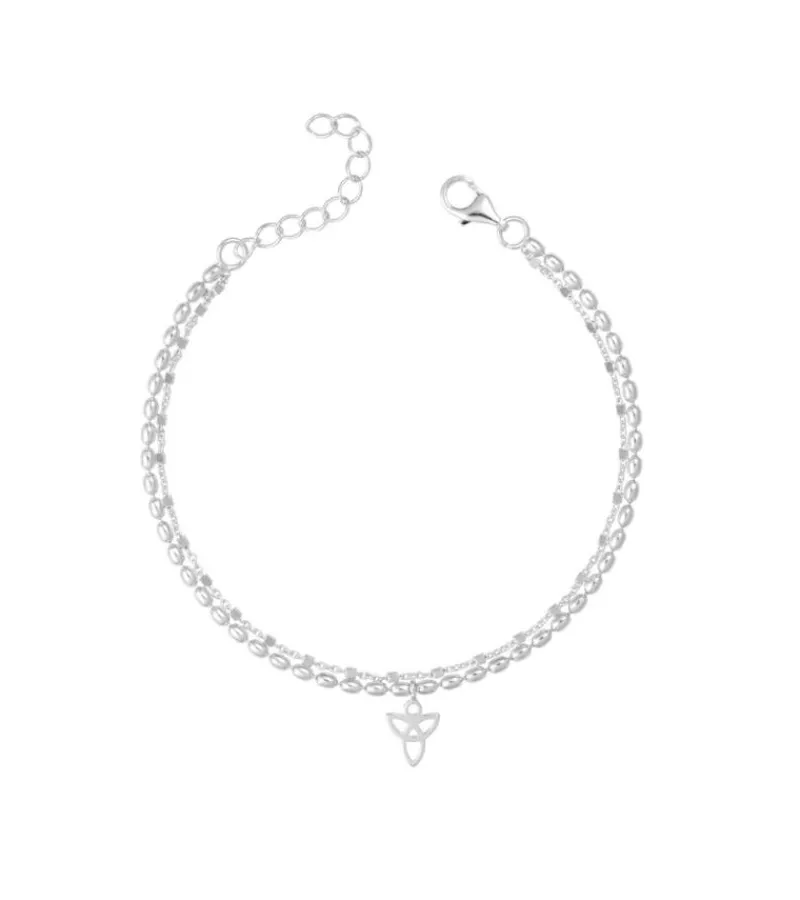 By Gabay , Skytsengel armbånd m. dobbeltkæde sølv, str M/L* Mors Dag|Gave-ideer