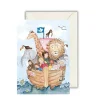 Maria Laach Dobbeltkort med kuvert, Noas ark med børn*Børn Kort|Papirvarer