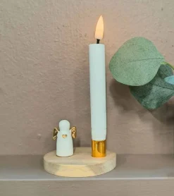 Ru00e4der Design Stories Engel med guldvinger og stage til juletræslys* Minde-ting|Sorg-bearbejdning