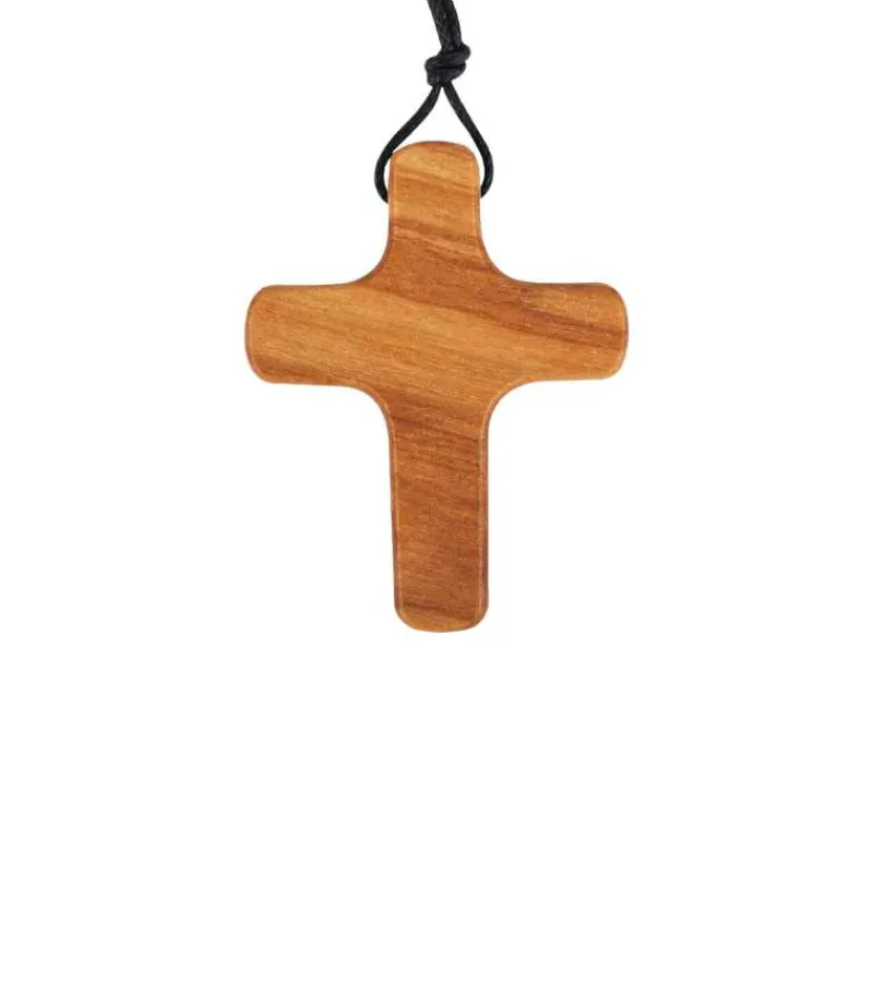 Maria Laach Halskæde, Fladt kors i oliventræ m. snor* Halskæder|Smykker