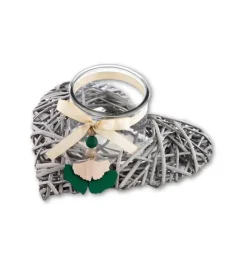 Gilde Hjerte i flettet pil med Glas til lys* Kirker Og Foreninger|Kirkegården