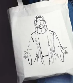 MeAndMyHouse Hvid mulepose med Jesus* Studentergaver|Gave-ideer