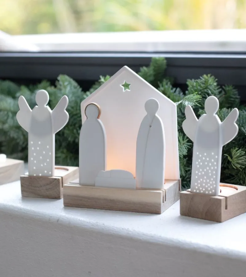 Ru00e4der Design Stories Julekrybbe Silhuet hvid og guld* Krybbespil|Jul