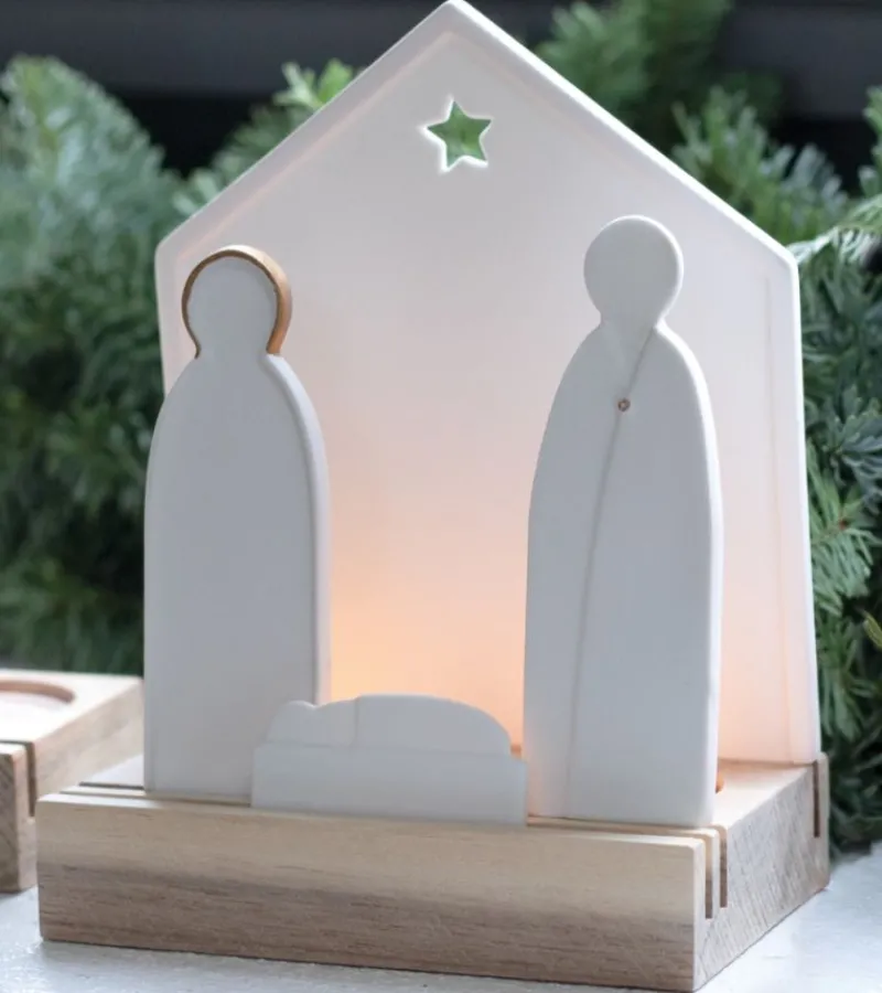 Ru00e4der Design Stories Julekrybbe Silhuet hvid og guld* Krybbespil|Jul