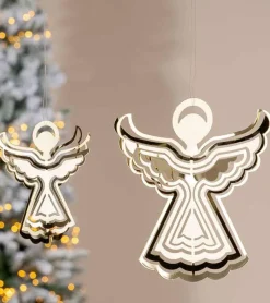 Gilde JuleOphæng, Engel, 3D, guld, 12 cm* Juleophæng|Jul