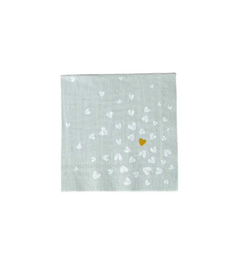 Ru00e4der Design Stories Kaffeservietter, Guld hjerte* Servietter Og Pynt|Papirvarer