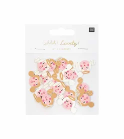 Rico Design Konfetti mix, Engle, træ, 48 stk* Servietter Og Pynt|Papirvarer