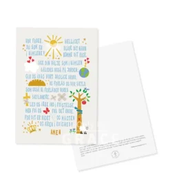 Josephine Blay Kort med Vor Fader A5* Dåbshilsner|Kirker Og Foreninger