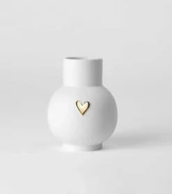 Ru00e4der Design Stories Kuglevase med Guld Hjerte, 13 cm* Mors Dag|Gave-ideer