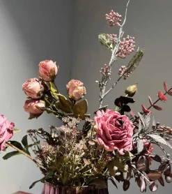 La Vida Kunstig blomst, 3 grene, 3 blomster, gammelrosa* Kirker Og Foreninger|Kirkegården