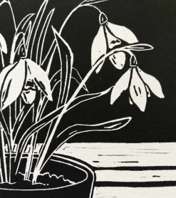 Inge Marie Kirketerp Hansen Linoleumstryk: Spiretid, A4 Plakat, Sort* Mors Dag|Gave-ideer