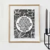 Inge Marie Kirketerp Hansen Linoleumstryk, Velsignelsen, A3 Plakat, Sort* Bryllup|Gave-ideer