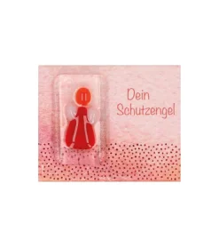 BUBE Lomme-kramme-engel i glas, Rød* Minde-ting|Sorg-bearbejdning