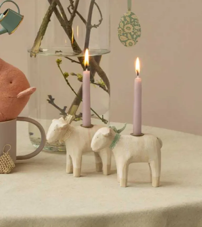 Maileg Lysestage, Lam – Råhvid,* Påske|Højtider