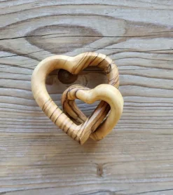 Bethlehem Star Olive Wood Mor og Barn hjerter i oliventræ* Kirker Og Foreninger|Mors Dag