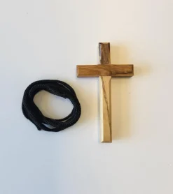 Bethlehem Star Olive Wood Oliventræs Kors med snor, 7 cm* Kalendergaver|Jul