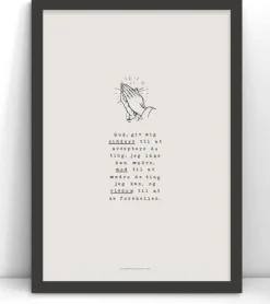 MeAndMyHouse Plakat: Gud giv mig sindsro, A3* Papirvarer|Bryllup