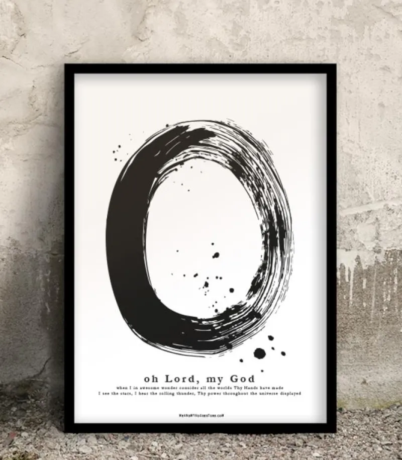 MeAndMyHouse Poster med stort O: Oh Lord, my God, A3* Papirvarer|Plakater