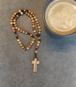 Bethlehem Star Olive Wood Rosenkrans i Oliventræ* Små Gaver|Kors