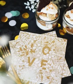 MeAndMyHouse Servietter med guldtryk: Love & Hope* Servietter Og Pynt|Papirvarer