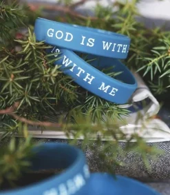 MeAndMyHouse Silikonarmbånd til barn, Blå: God is with me*Børn Kirker Og Foreninger|Til Børn