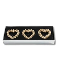 La Vida Æske med 3 glitrende hjerter til ophæng, Guld* Juleophæng|Jul