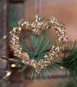 La Vida Æske med 3 glitrende hjerter til ophæng, Guld* Juleophæng|Jul