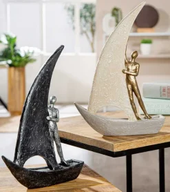 Gilde Skulptur, Båd med menneske, Mørk, 29 cm* Gave-ideer|Studentergaver