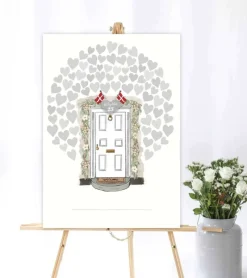 MouseAndPen Sølvbryllup – Gæsteplakat med hjerter og æresport* Gave-ideer|Bryllup