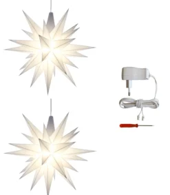 Herrnhuter Sæt a 2 Stjerne, Hvid, 13 cm LED, incl. adapter* Stjerner|Herrnhuter Stjerner