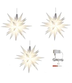 Herrnhuter Sæt a 3 Stjerne, Hvid, 13 cm LED, incl. adapter* Stjerner|Herrnhuter Stjerner