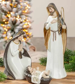 Gilde 3-Sæt, Julekrybbe figurer, Cream og guld, 26 cm* Krybbespil|Jul