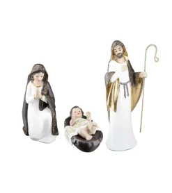 Gilde 3-Sæt, Julekrybbe figurer, Cream og guld, 26 cm* Krybbespil|Jul