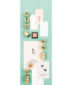 Rico Design Stempel Sæt med Kristne motiver, 10 dele* Kirker Og Foreninger|Servietter Og Pynt